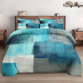 Lqq0824302-mb-tc-jp Wecozy Size Comforter Set With Pillowcase Painting Contemporary Teal Twin Multi 1