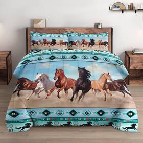 Lqq10303007-mb-ta-jp Wecozy Twin Size Comforter Set With Pillowcase Horses Desert Animal 2 Pcs Bedding For