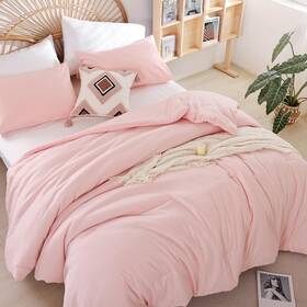 3pcs-blush Weigelia Queen Size Comforter Set Pink Modern Bedding For All Season Soft L
