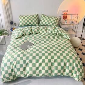 Wb100-plaid Wellboo Green White Plaid Comforter Sets Queen Women Men Sage Checkerbo