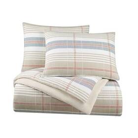 1c45900 Westpoint Home Oslo Plaid Twin 2-piece Comforter Set - 100% Cotton Classic Taupe