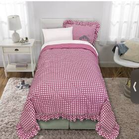 94677228 Wicked X Katie Kime For Good Vintage Pink Gingham Twin Comforter Sham Set