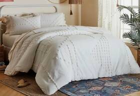Wild Sage 444800812195 Michaela Tufted Triangles 2-pc Twin Xl Comforter Set White