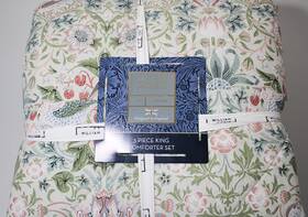 Najc837 William Morris New Strawberry Thief Genuine Comforter And Shams Set 3pc Size King