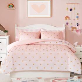 Girls-5 Wink Deer 445030851865 Twin Comforter Set With Sheets For Pieces Bedding Sets Pink Co