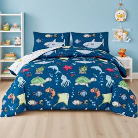 B0ccd6v56c Winlife Ocean Comforter Set Full Size 3-piece Animal Shark Bedding Sets Soft