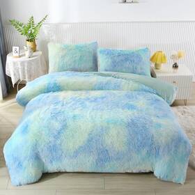 Mk7398 Winlife Shaggy Bedding Comforter Set Faux Fur Flannel Furry Microfiber Long
