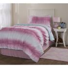 Wk679965 Unbranded Pink Blue White Ombre Striped Piece Comforter Bedding Set