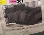 Wlao1852-platinum-queen Silver Line Ruffled Pleated Design Piece Comforter Set Solid Polyester
