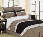 K992c Wly Brown 8pc Queen Set Comforter Polyester Bedroom Taupe Bed---bag