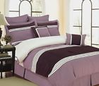 K991c Wly Queen Bed---bag Bedroom Set 8pc Polyester Comforter Plum