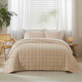 Wondnuga 753947687857 Velvet King/cal.king Size Quilt Set 3 Pieces Lightweight Soft Bedsp