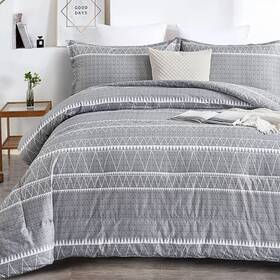 B07vpg2qxb Wongs Bedding Grey Comforter King Soft Microfiber Reversible Boho Down Alternative Co