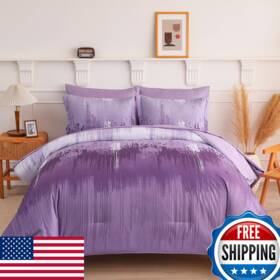 B0d8s45cvw Wongs Bedding Comforter Set King Ombre Purple 7 Pieces Bed In A Bag Colorful