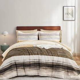 Wongs-7pc-brown Wongs Bedding 7-piece Queen Size Brown Comforter Set With Pillows - Bed In A Bag
