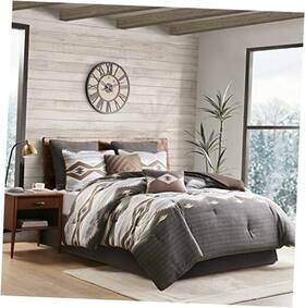 Wr10-2180 Woolrich Rustic Lodge Cabin Comforter Oversized King Bitter Creek Grey/brown