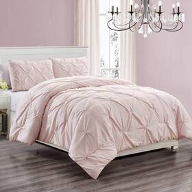 Wpm World Products Mart 812590031827 2 Piece Microfiber Twin Size Comforter Set Pinch Pleat Pintuck Down Alternati