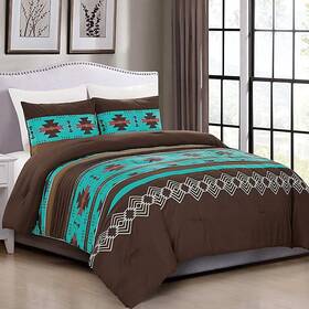 Wpm World Products Mart 812590034002 3 Piece Western Southwestern Native American Design Comforter Set Multicolor