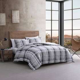 Ushsa51220123 Wrangler Comforter Set 3-piece Polyester Fill Material Gray Cotton Full/queen