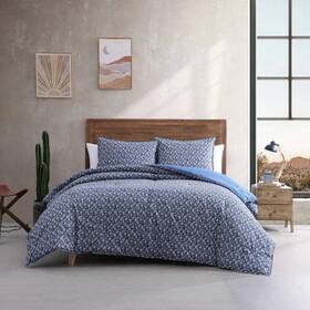 Ushsa51220125 Wrangler Comforter Set Twin Prairie 180-thread Count Floral Cotton Blue 2-piece