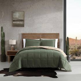 Ushsa51262094 Wrangler Legendary Green Microsuede Full/queen Comforter-sham Set