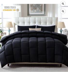 Yalamila 768447128267 3 Pieces Bed In A Bag Comforter Set Black California King With 2 Shams