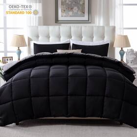Yalamila 768492530312 Wg-ldset-blackgq Queen Size Comforter Set 3-piece All-season Down