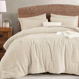 B0dfcn3qtf Yiran 7 Piece Beige Boho Comforter Set Queen Bed In A Bag Tufted Texture