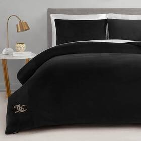 Ymf Carpets Inc. 646760228973 Velour Comforter Set - 2 Piece Luxury Bedding Ensemble Twin/twin Xl Black