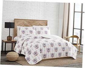 Lbz017518 Ymf Carpets Inc. Quilt Set 3-piece Queen Size Sets With Pillow Shams Cotton &
