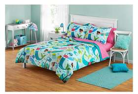 Yz9001030822-07 Your Zone 7 Piece Teal And Pink Mermaid Comforter Set Size Full Brnd New