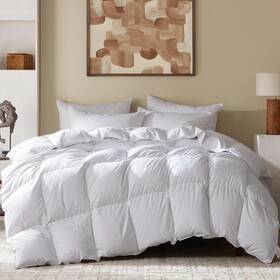 Zhejiangshengli 313056351393 Three Geese Queen Size Goose Feather Down Fiber Comforter - Ultral Soft All-seas