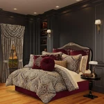 Bordeaux Comforter Set Brand: Five Queen Court New York. Fixed Price $299.00.