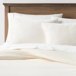 Full/queen Lustrous Velvet Duvet Cover & Sham Set Cream - Threshold. Fixed Price $23.99.