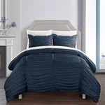 Chic Home Kaiah 3 Piece Comforter Set Contemporary Striped Ruched Ruffled. Fixed Price $149.72.