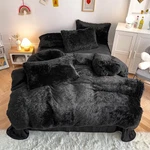 Roscloud Faux Fur Kids Girls Black 3PC Comforter Set Twin/full Pillows. Fixed Price $72.11.