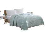 Beatrice Home Fashions Medallion Chenille Bedspread, Queen, Blue. Fixed Price $84.84.