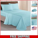 Luxurious 1500 Thread Count King Microfiber Bed Sheet Set - Aqua Blue Elegance. Fixed Price $30.99.