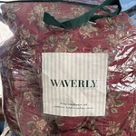 4PC Set Waverly King Comforter Forever Yours Burgundy Pink Bed Skirt & Shams. Fixed Price $179.00.