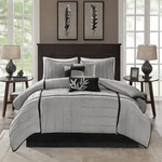 Madison Park Cozy Comforter Set Casual Blocks Design All Season, Queen. Fixed Price $125.99.