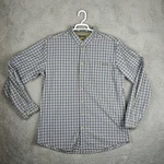 Eddie Bauer Button Down Shirt Men's Txl Plaid Blue Brown White Big And Tall Euc. Fixed Price $10.36.