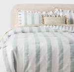 Rare 8PC Comforter And Sheet Set Queen Cabana Striped Floral - Threshold New. Fixed Price $120.00.