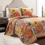 Lush Cor 3PC King Bohemian Flower Reversible Oversized Cotton Quilt. Fixed Price $35.99.