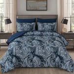 Djy Navy Paisley Comforter Set Queen Size 7 Piece Bed In Bag Boho. Fixed Price $87.12.