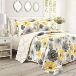 Lush Decor Leah Reversible King Comforter Set Floral Medallion 6 Piece. Fixed Price $165.90.