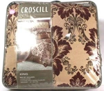 Croscill Esmeralda Bordeaux King Bet Set Includes Comforter 2 Shams Bed Skirt. Fixed Price $397.99.