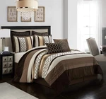 Stratford Park Bedding Striped Pintuck 8-PIECE Comforter Set Brown King. Fixed Price $159.12.