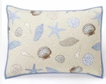 Two Ocean Blue Sea Shells Beach Reversible Quilted Standard Pillow Sham - New. Fixed Price $28.95.