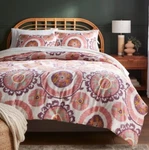 Threshold King Boho Suzani Medallion Print Duvet Cover & Sham Set Plum Peach. Fixed Price $47.99.