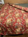 Ralph Lauren Chaps Summerton Red Floral Houndstooth Queen Comforter 94 X 95. Fixed Price $85.00.